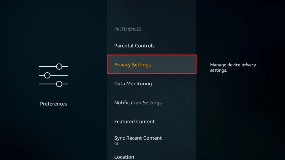 privacy settings