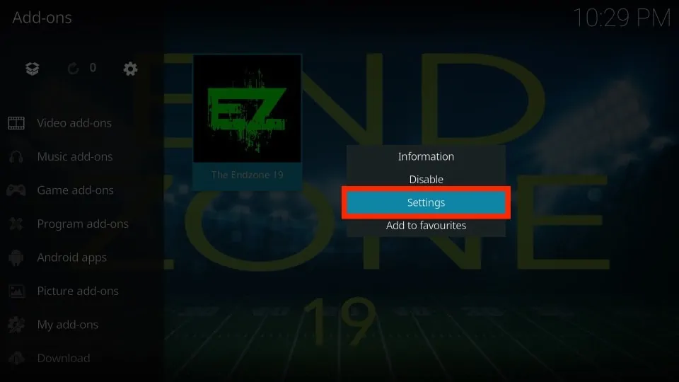 endzone settings