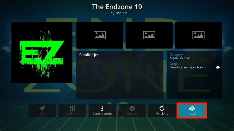 how to install endzone kodi addon