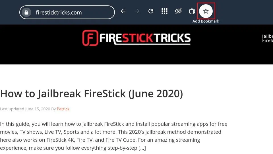 bookmark websites on firestick