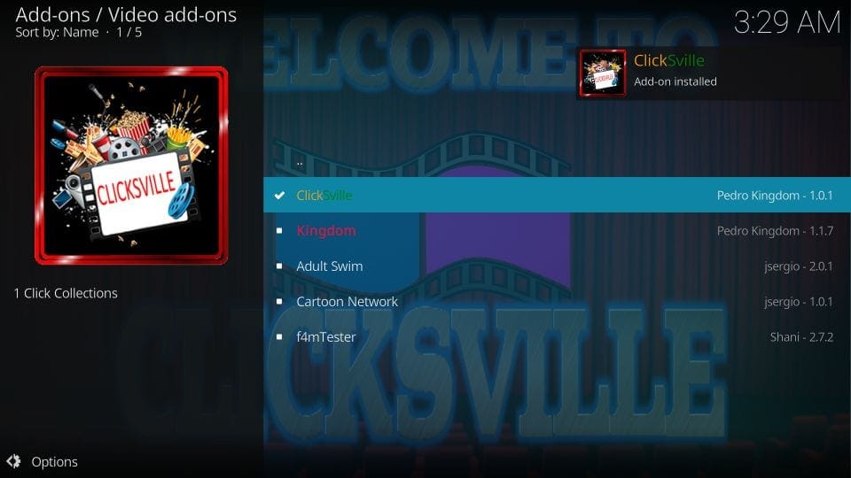addon installed notification