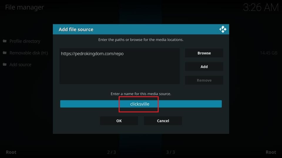 add media source name