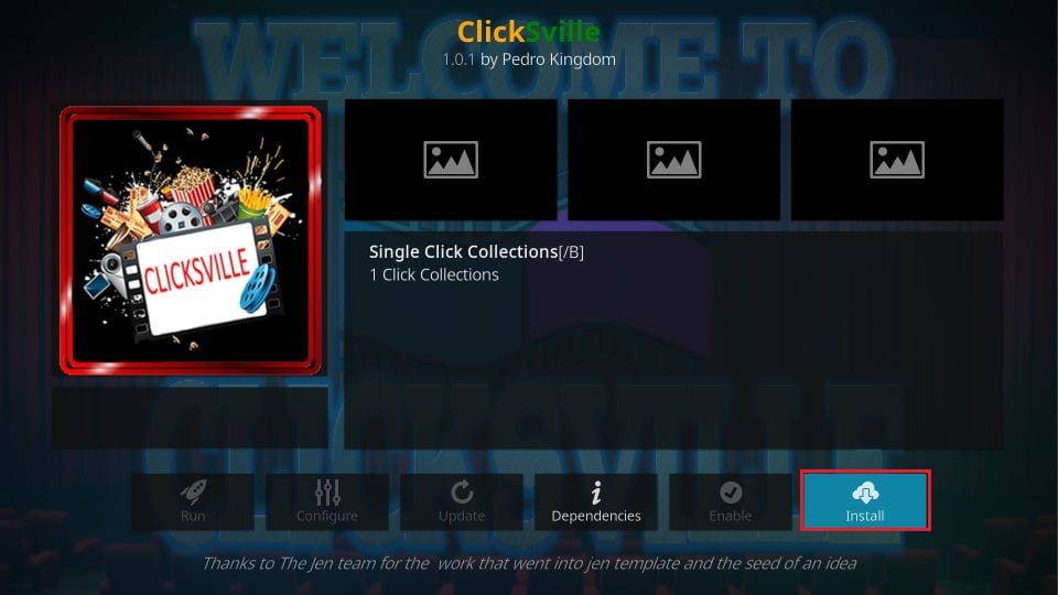 install Clicksville addon on kodi
