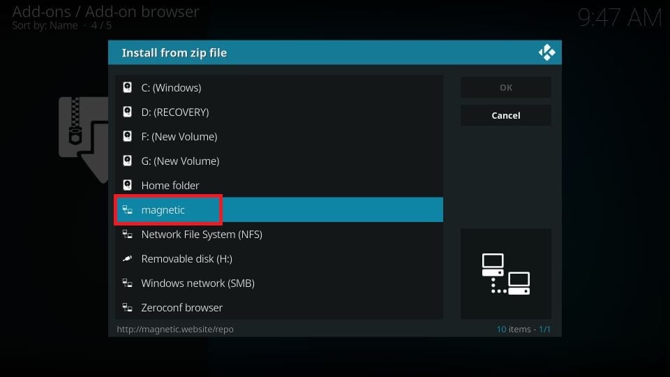How to install shadow addon on kodi