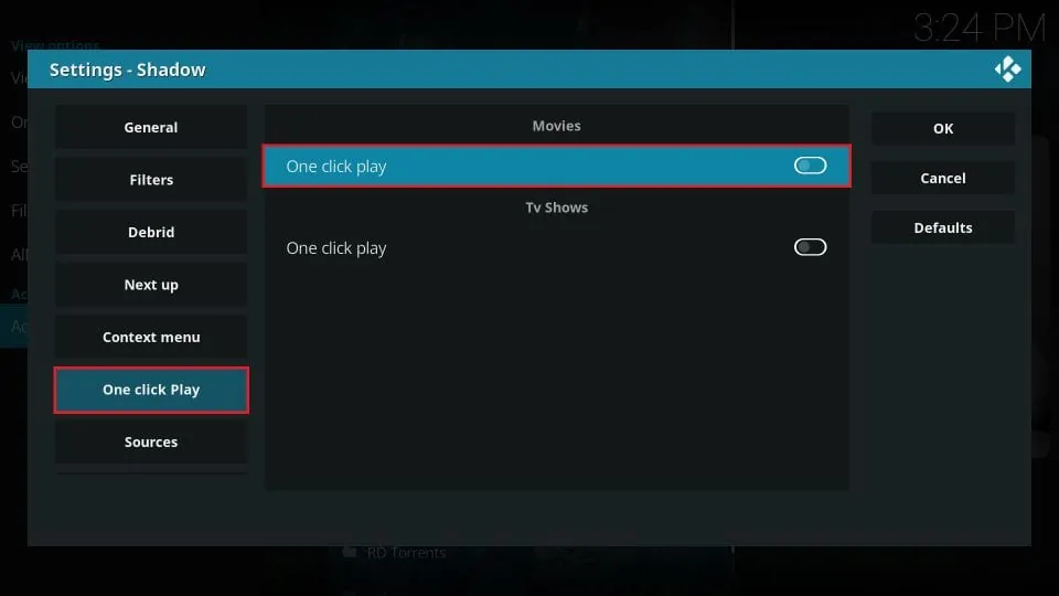 Shadow addon on kodi