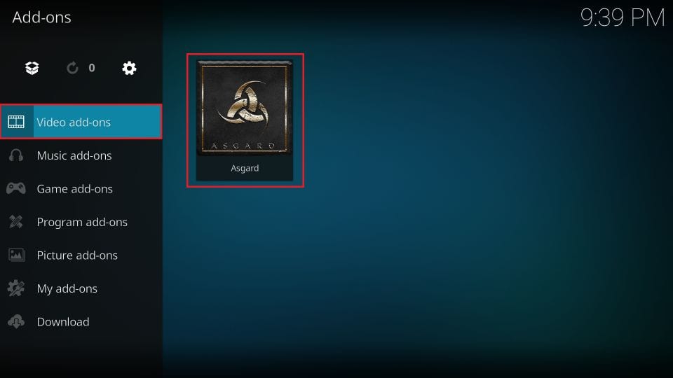 how to use asgard kodi addon