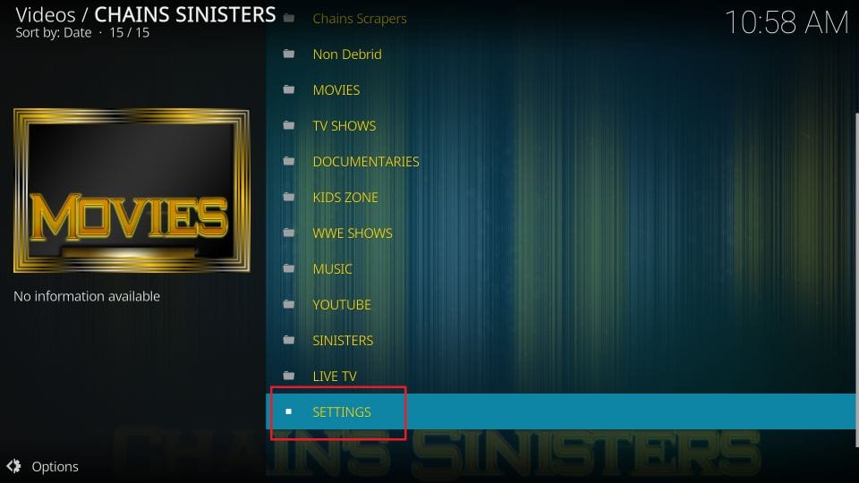How to use chains and sinister six addon on kodi