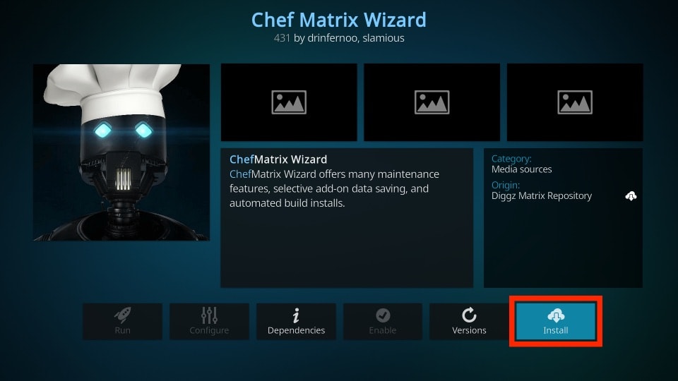 how to install chef matrix wizard