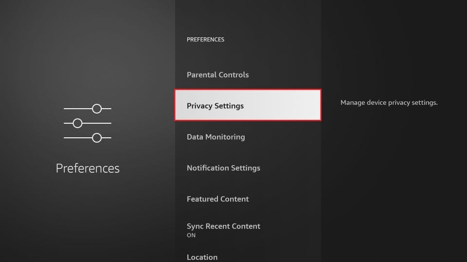 privacy settings on firestick