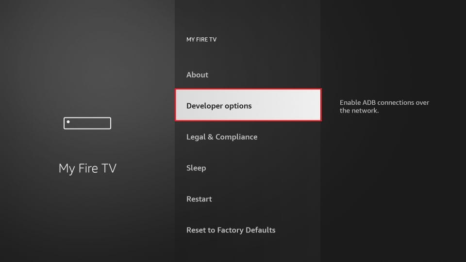 Change developer options settings on amazon firestick