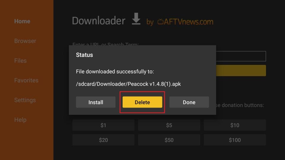 delete apk file