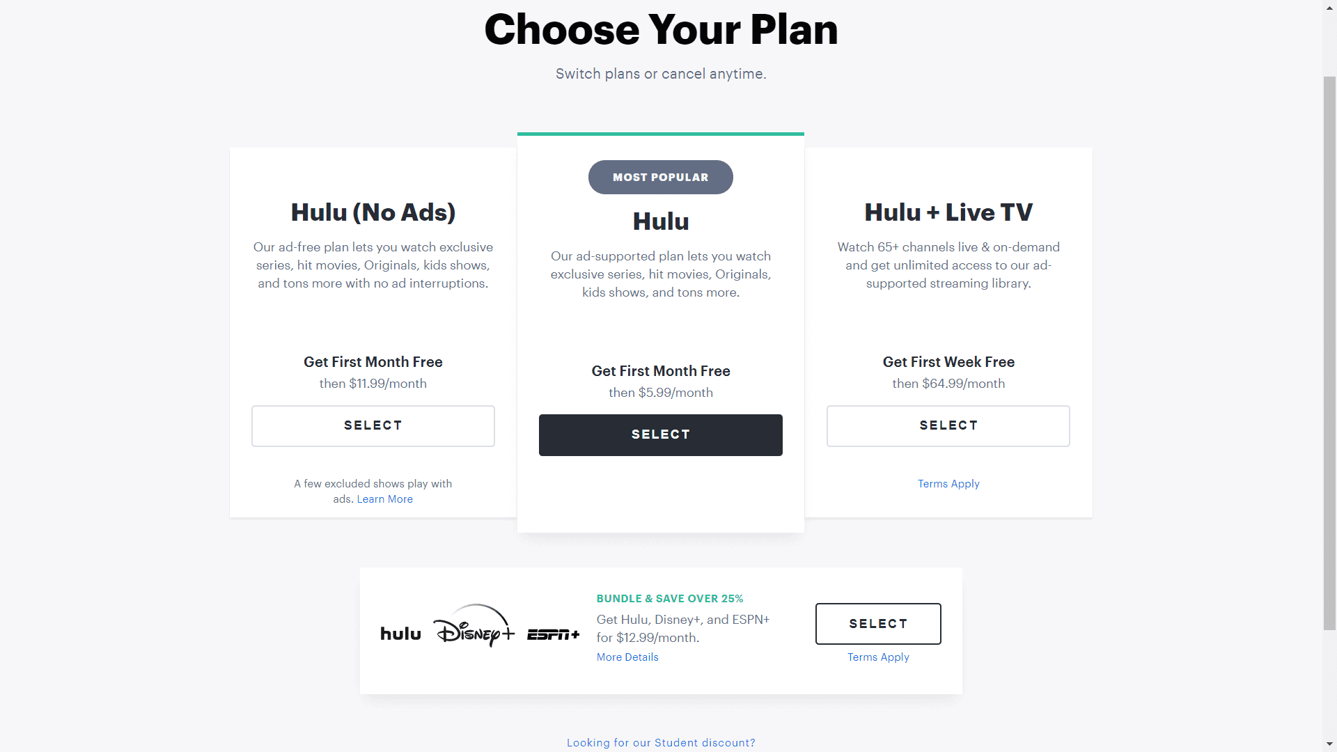 choose the desired plan for hulu for firestick