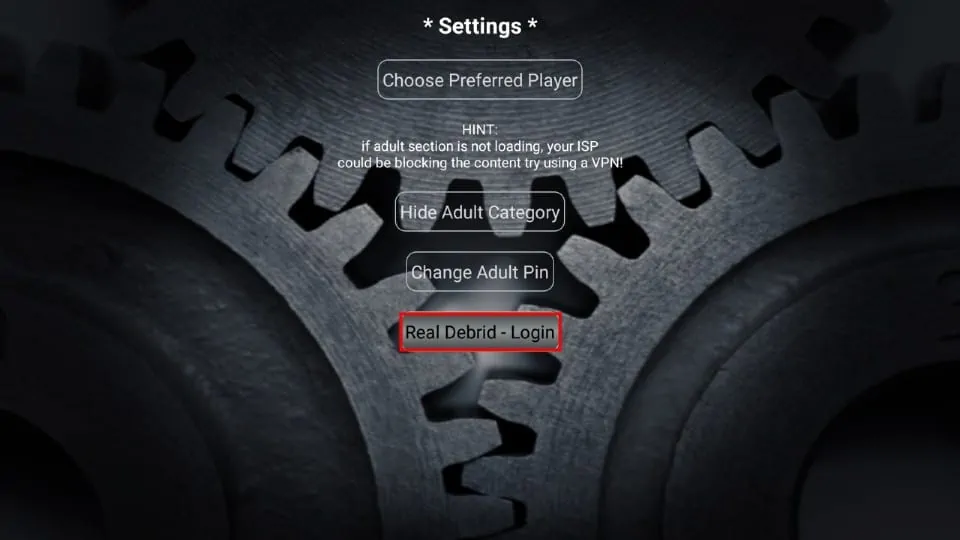 how to set up real debrid on strix