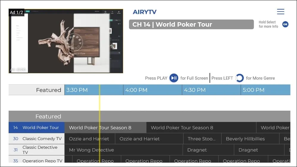 Airy tv clearance