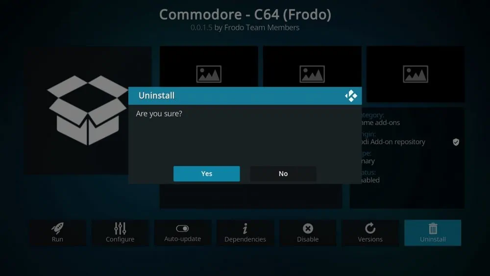 confirm uninstall