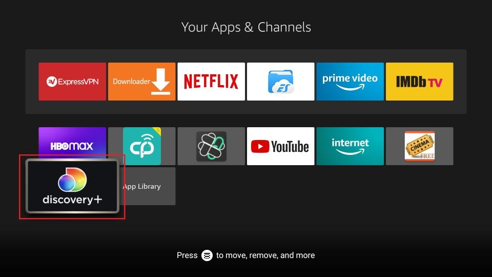 click discovery+ on firestick