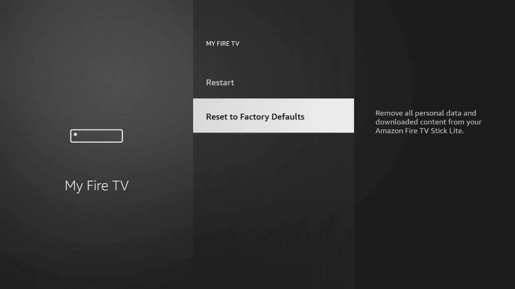 reset firestick to fix home is currently unavailable 