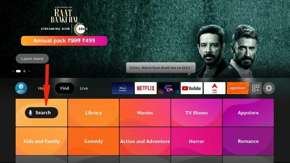 select search on firestick