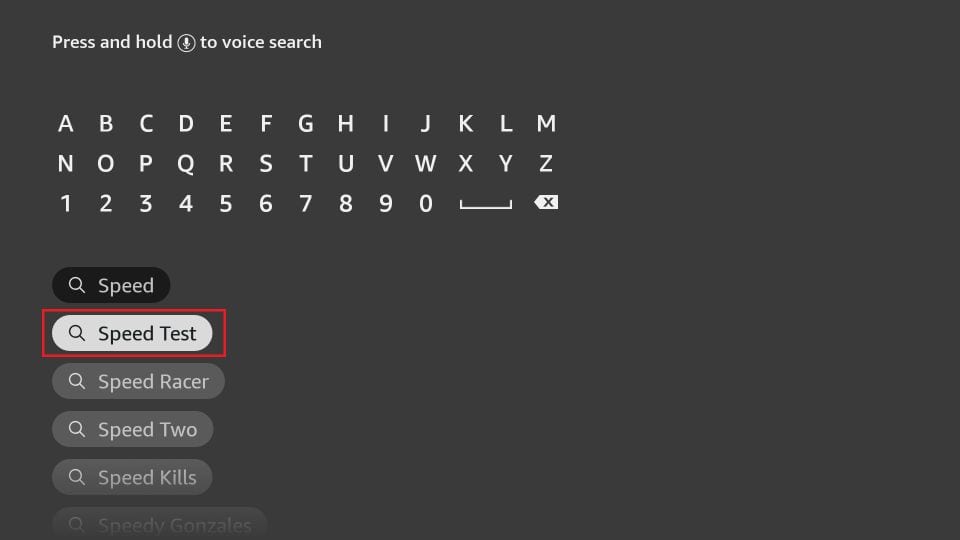 search for speed test app