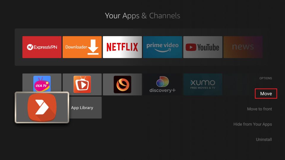 move aptoide app to top 