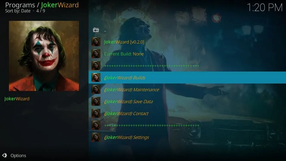 steps to install joker builds on kodi