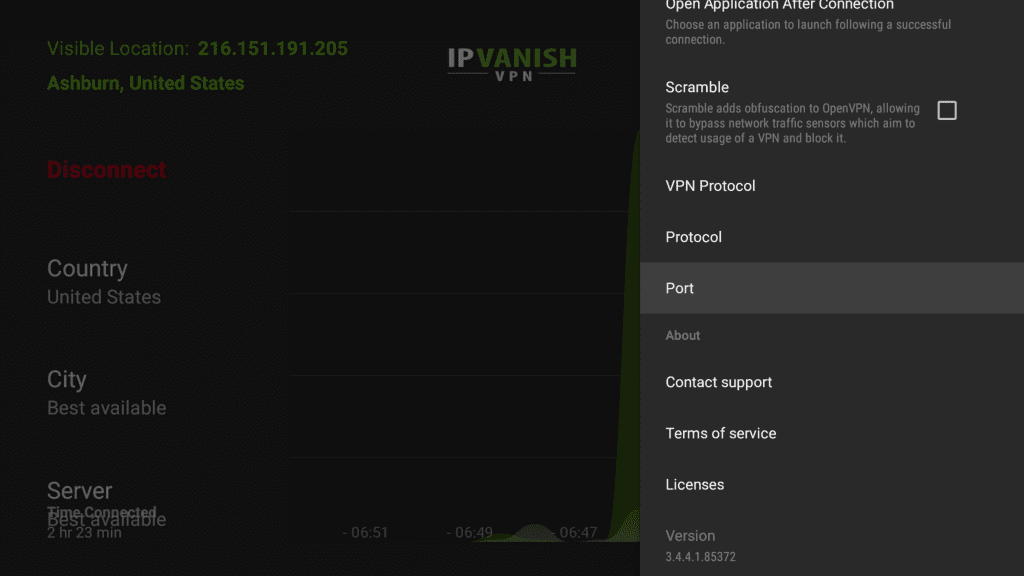 ipvanish port settings