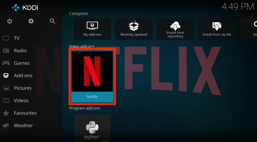 watch netflix on kodi
