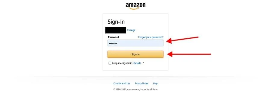 Enter Password & Sign-In