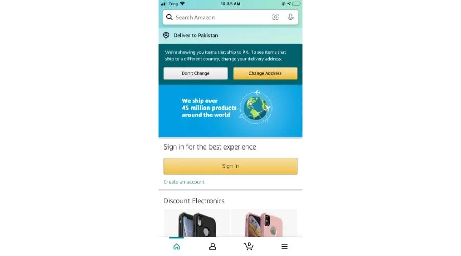 Open Amazon App & Click On User Icon