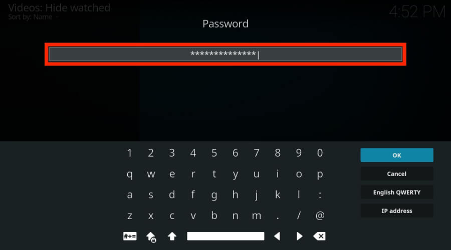 enter login password