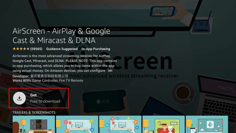 download airscreen on firestick