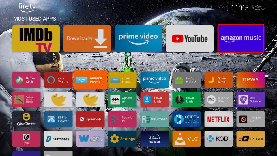 how most used apps look on firestick launcher