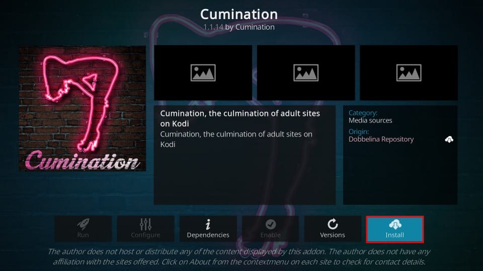 how to install Cumination kodi addon