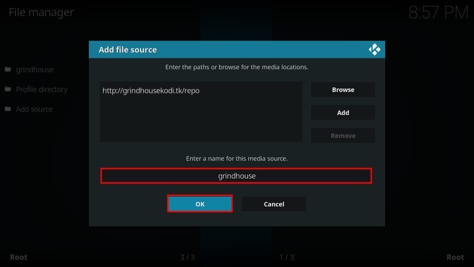 media source name