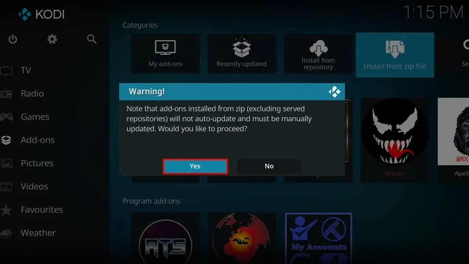warning yes