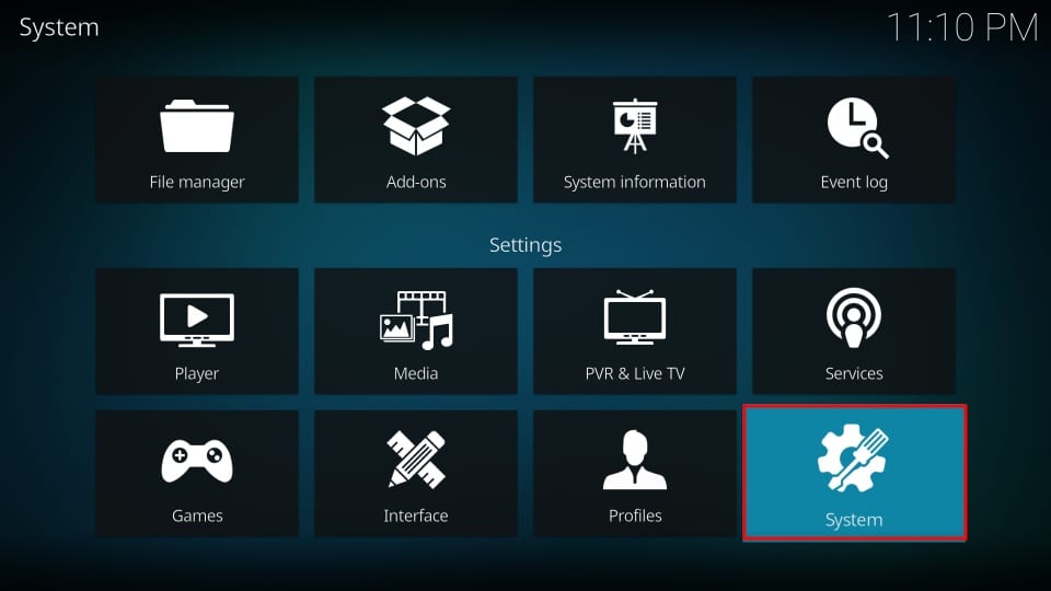 Kodi System settings