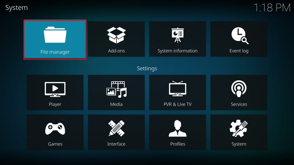 Kodi file manager