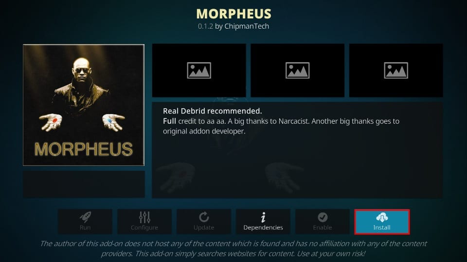 how to install morpheus kodi addon