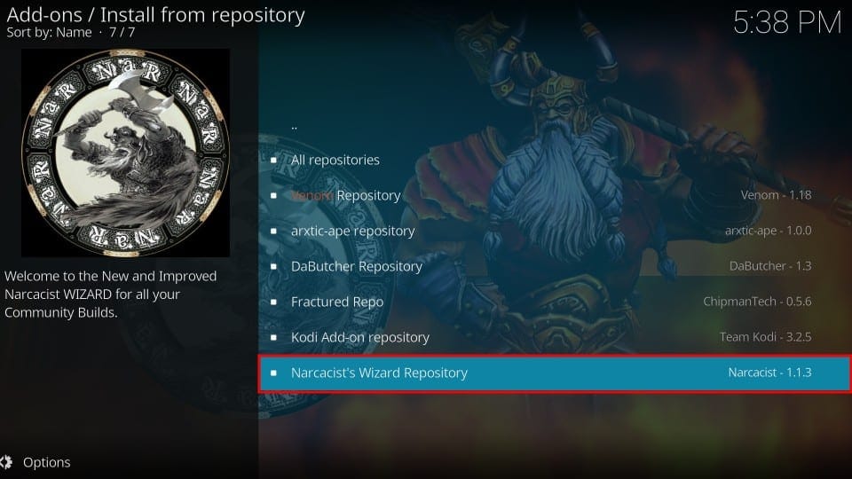 Narcacist Repo selection