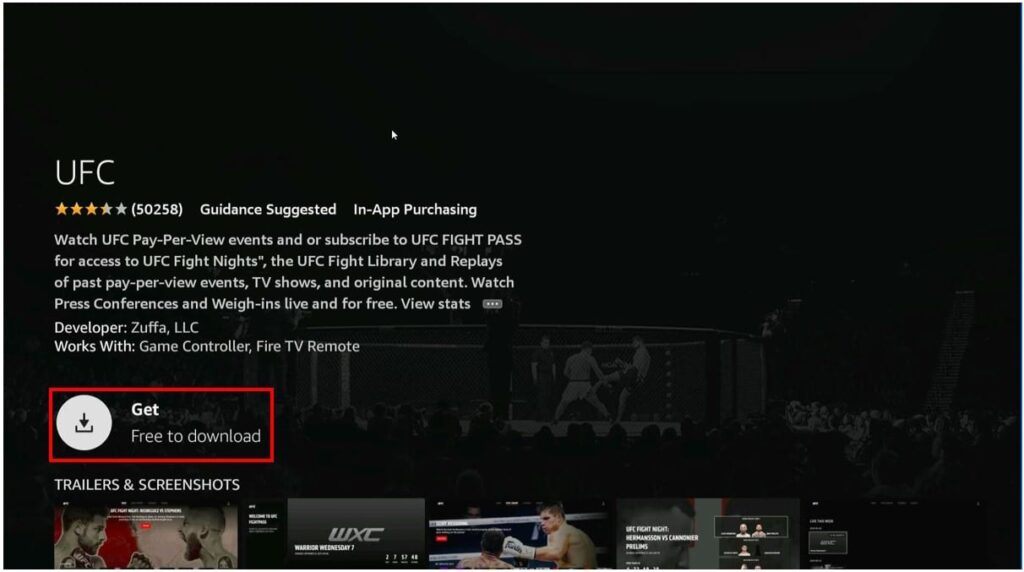 install ufc on firestick