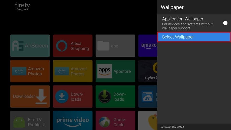 Select Wallpaper on firestick