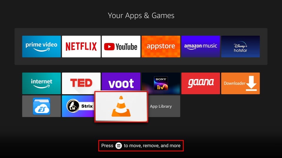 add vlc to firestick homescreen