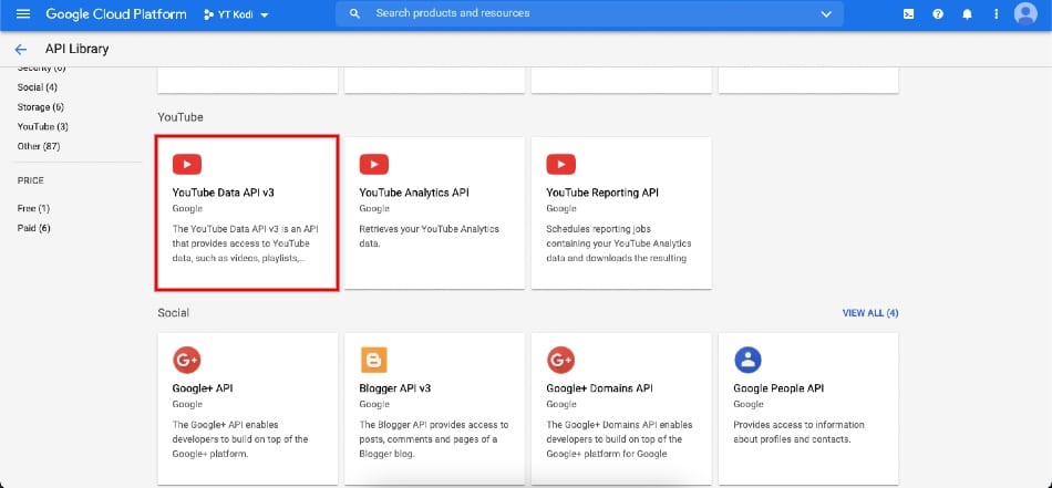 YouTube Data API 3