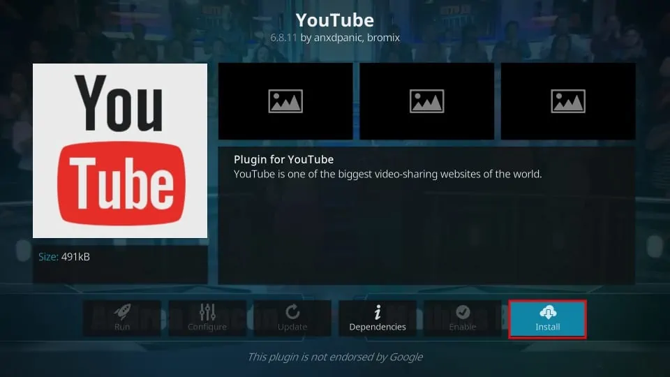 install YouTube addon