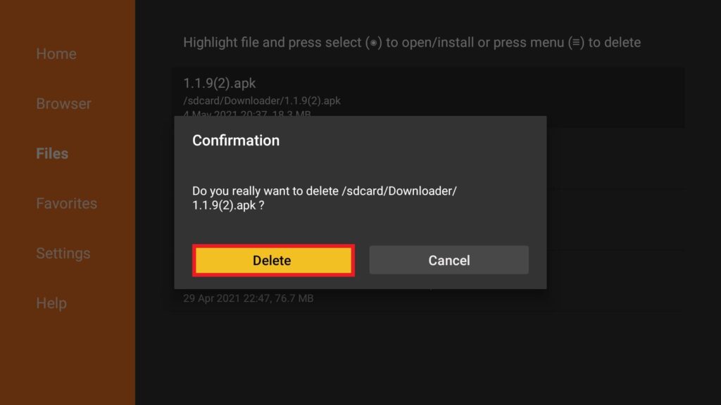 delete filmplus apk