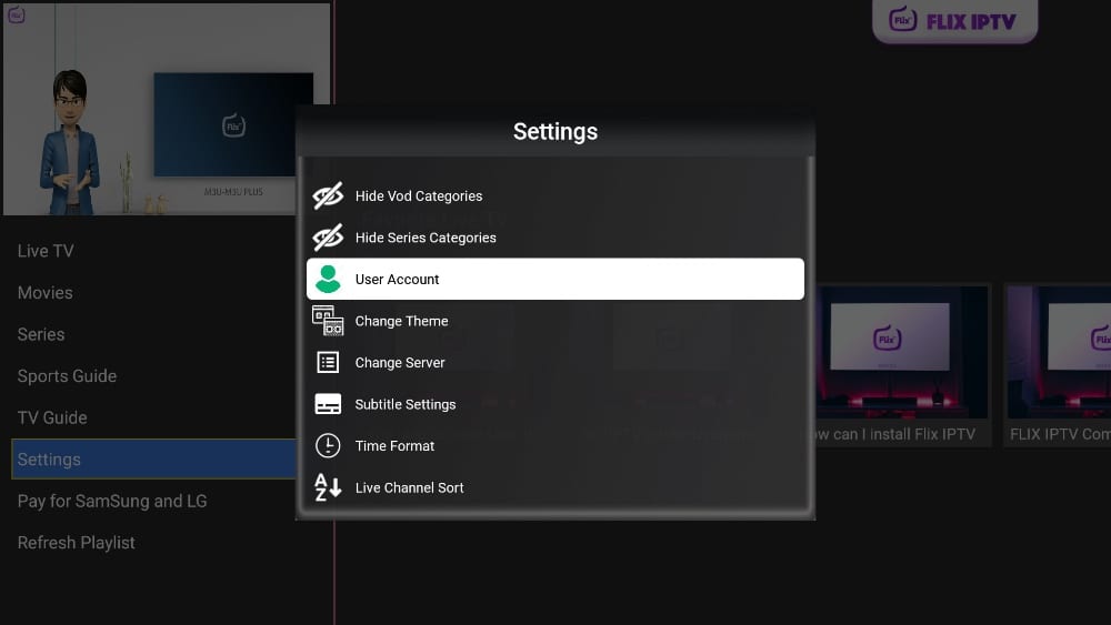 flix iptv settings