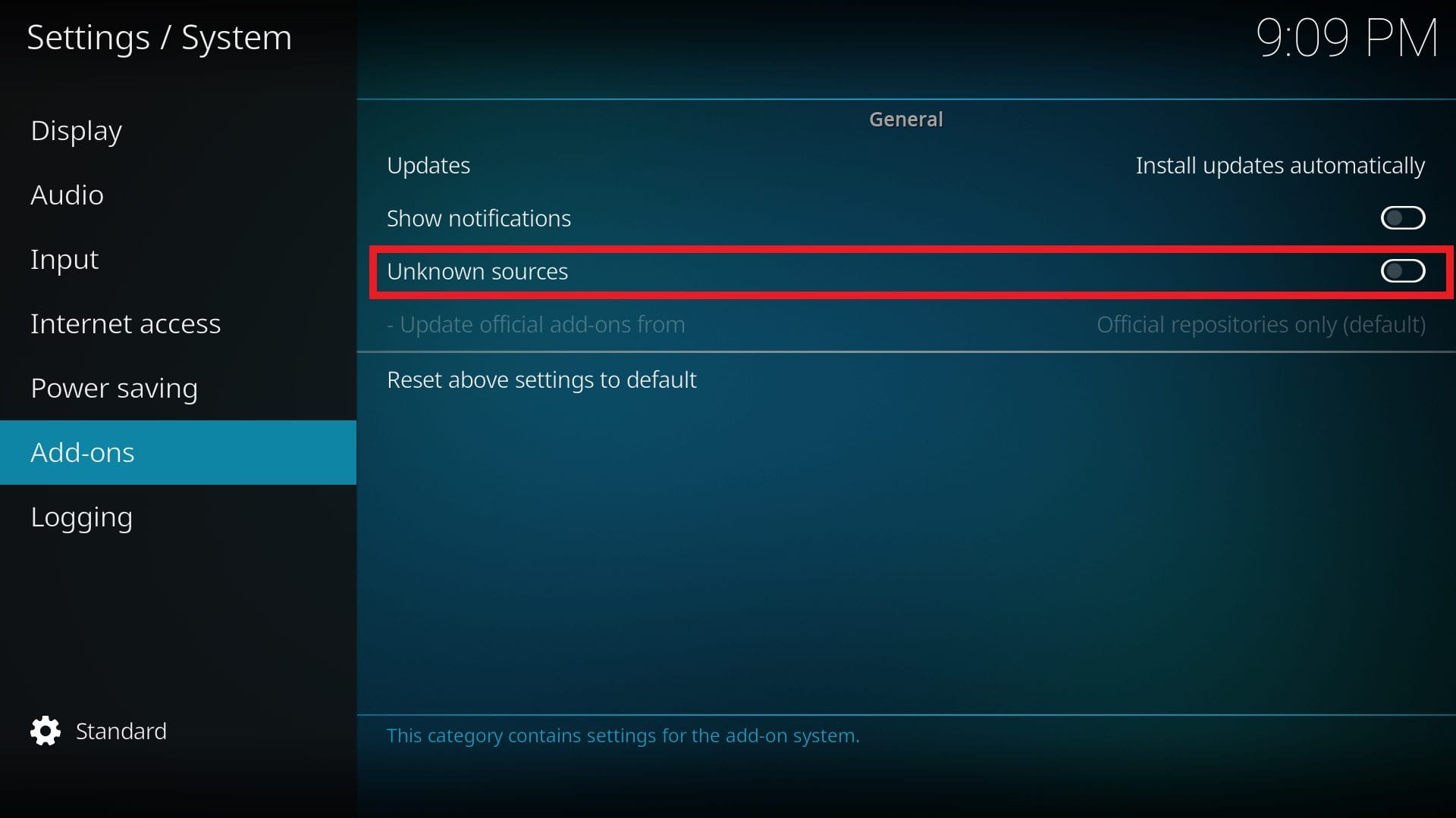 Kodi Unknown sources