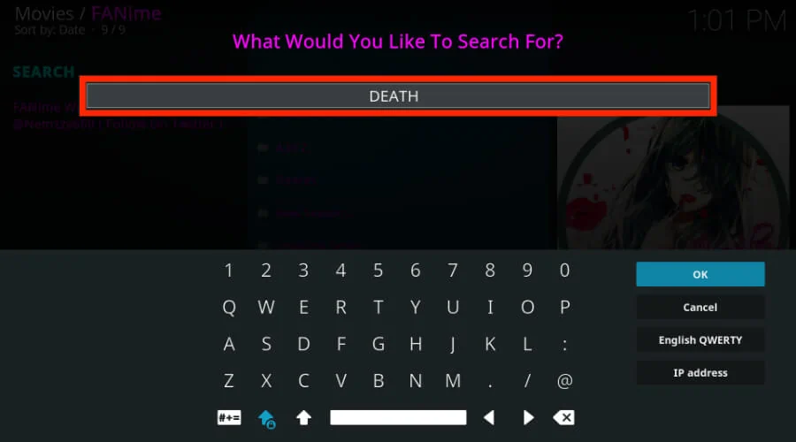 searching tab