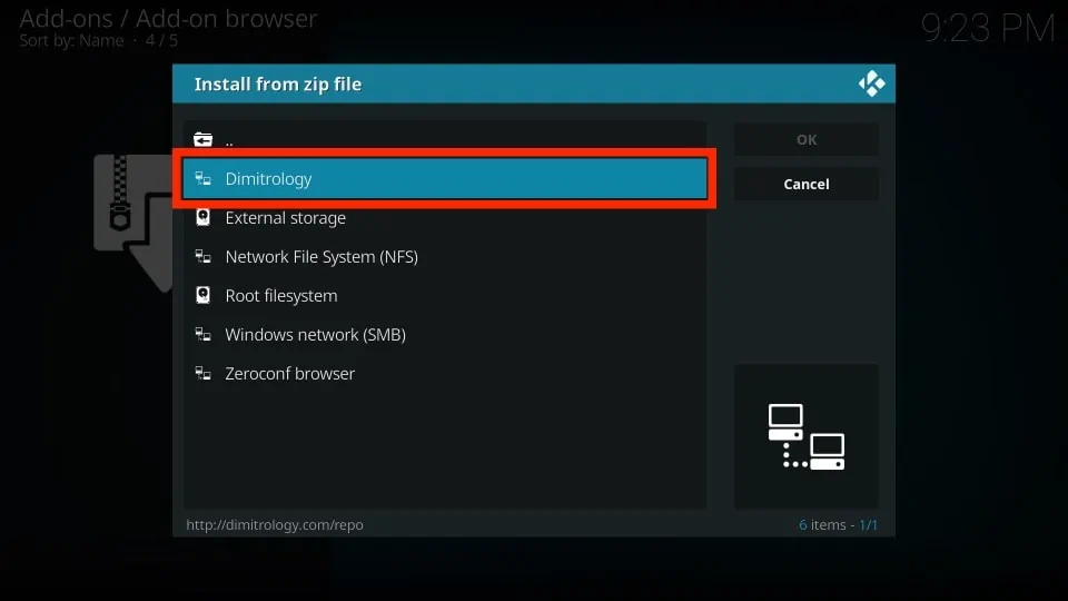 install from zip file