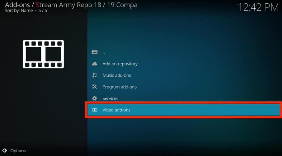 select video addons